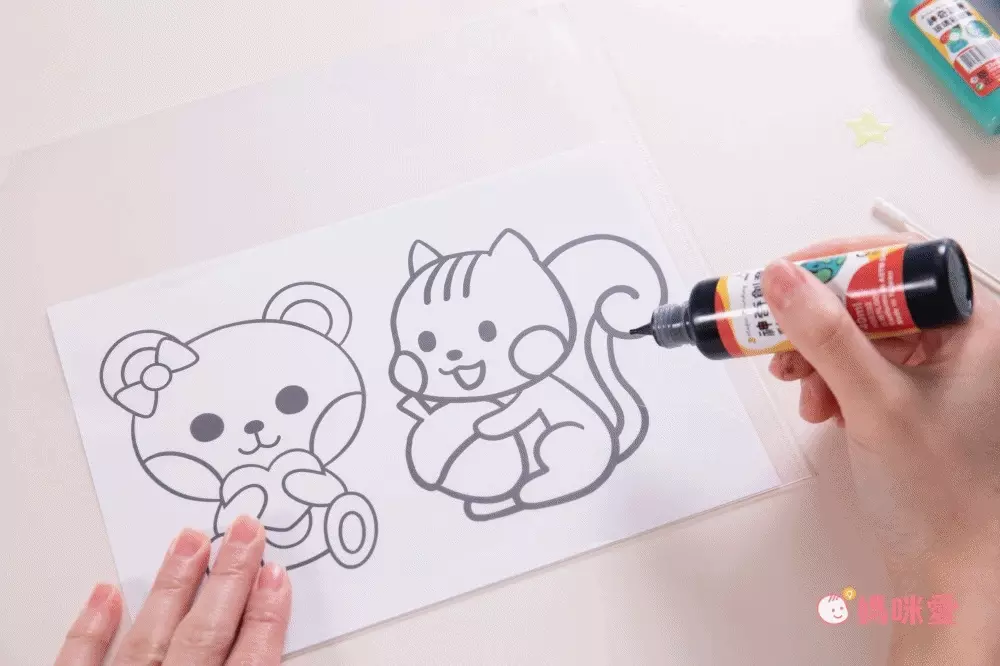 nunukids - 玩色系列- MIT無毒創意玻璃彩繪貼 - 18 大全套-盒裝