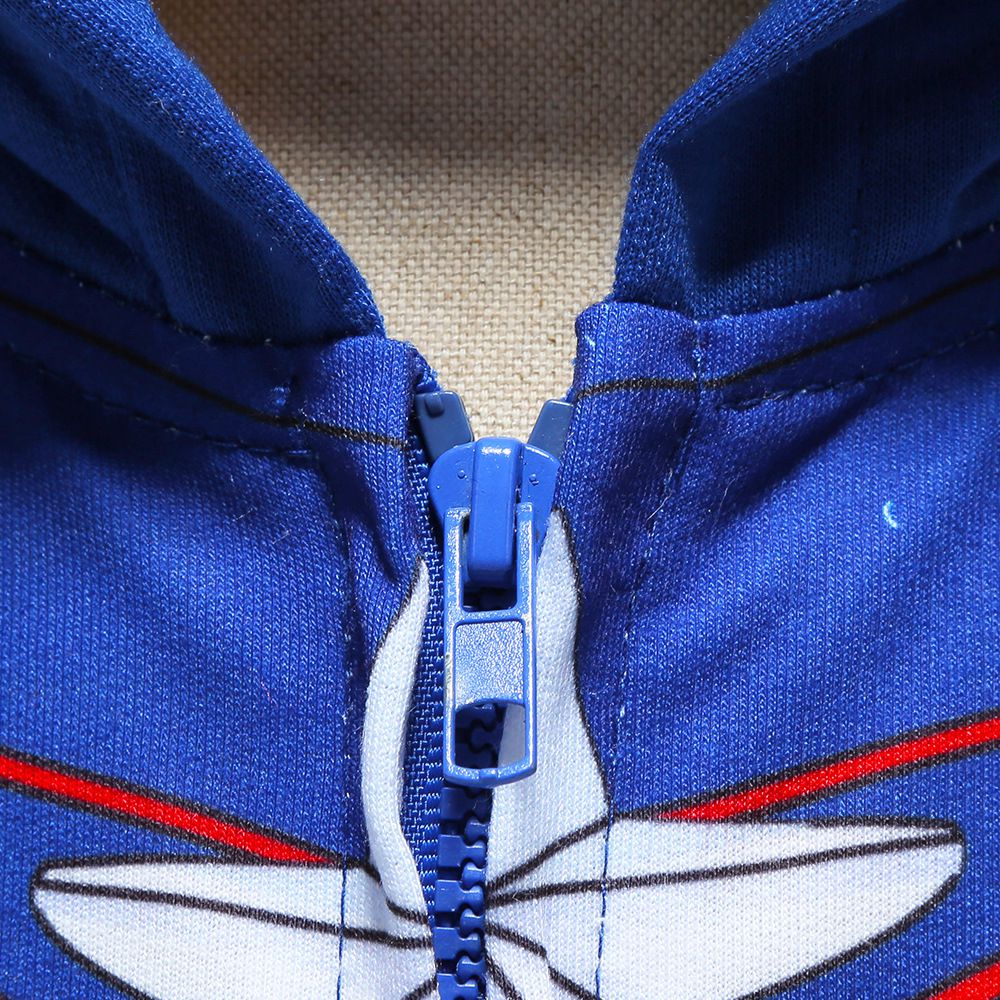 英雄卡通風造型外套-藍白