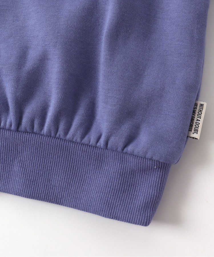 日本 BREEZE - 彩色英文標語裏毛率性運動衫-海軍藍