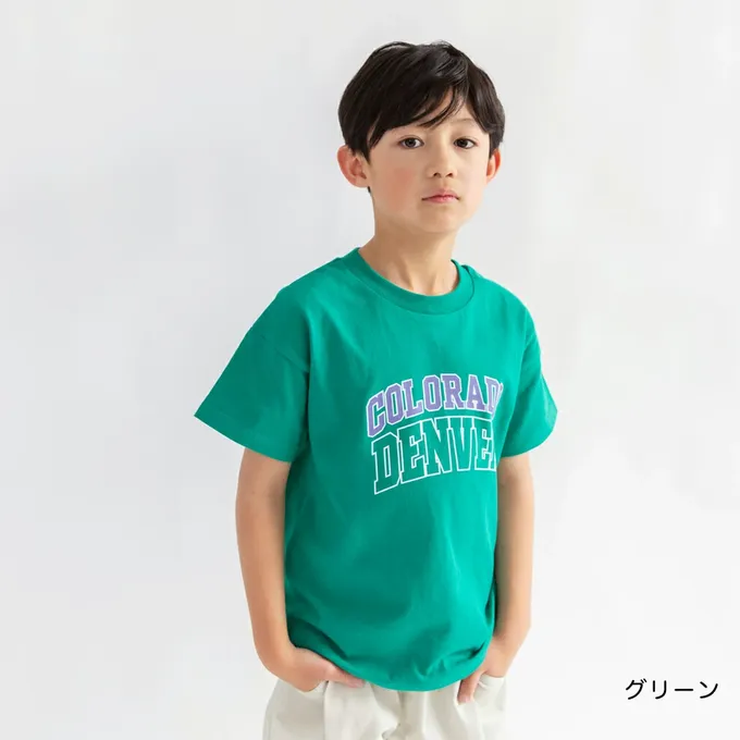 日本 BRANSHES - 100%棉 簡約印花短袖上衣-背後英文-黑