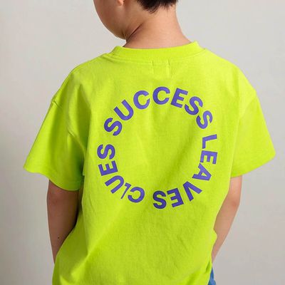 日本 BRANSHES - 100%棉 街頭印花短袖上衣-SUCCESS-亮黃