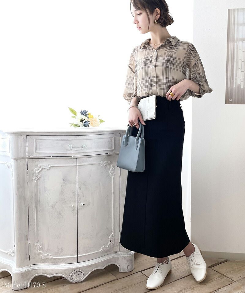 日本 Classical Elf - 四季百搭顯瘦後開衩長裙-黑