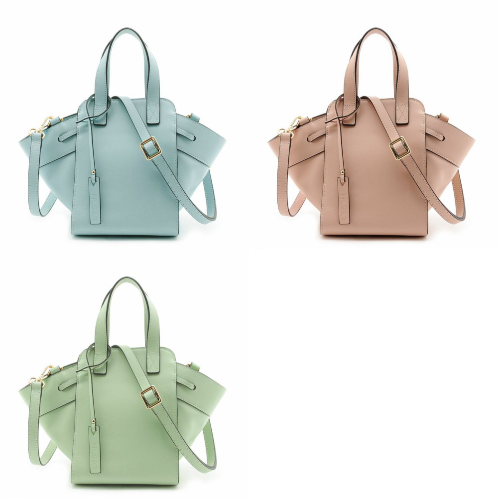 日本 FIRANO - {雜誌揭載}優雅真皮2WAY吊床托特包-淺灰 (22x34x13cm)