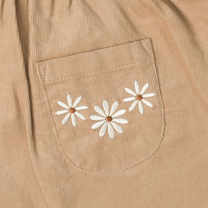 akachan honpo - 背心裙-超細燈芯絨-淺卡其色