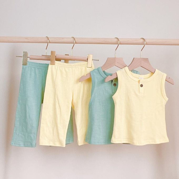 YOUrs - 棉甜背心短褲套裝-淡奶茶