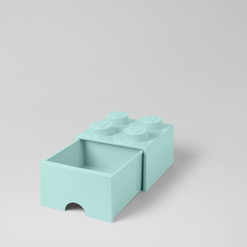 樂高 LEGO® 四凸抽屜收納箱(多色可選) (水藍色)