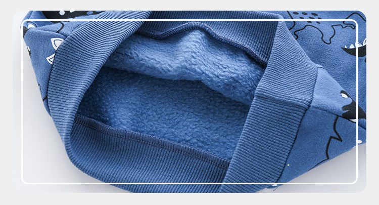 WELLKIDS - 假兩件高領長袖上衣/大學T-暴龍剪影-綠色