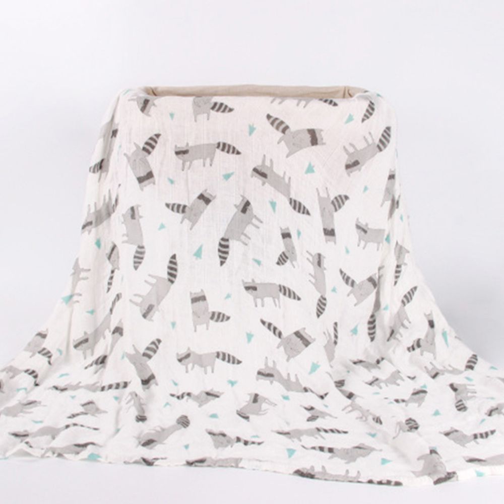 Muslin Tree - 柔軟竹纖維紗布包巾/蓋被-小浣熊 (120*120cm)