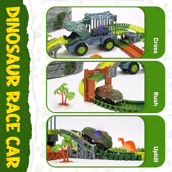CuteStone - 兒童趣味恐龍卡車軌道玩具套裝組合