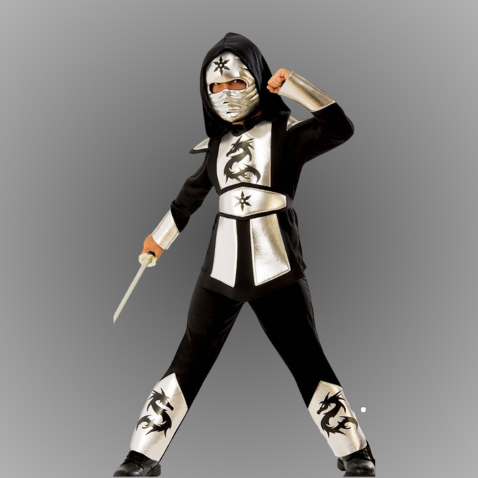 銀龍仿盔甲忍者套裝組-萬聖節造型服
