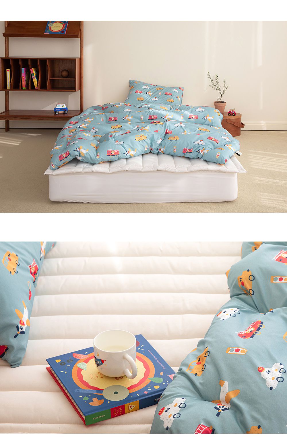 韓國 Maatila - (兒童款)可水洗M2全方位抗菌防蟎棉被-噗噗車車