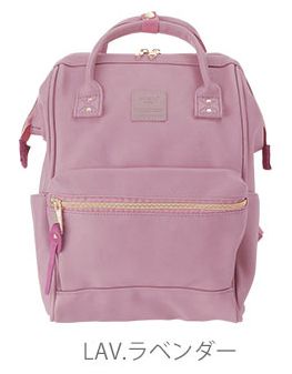 日本 Anello - 日本大開口皮革後背包-mini小尺寸-LV薰衣紫
