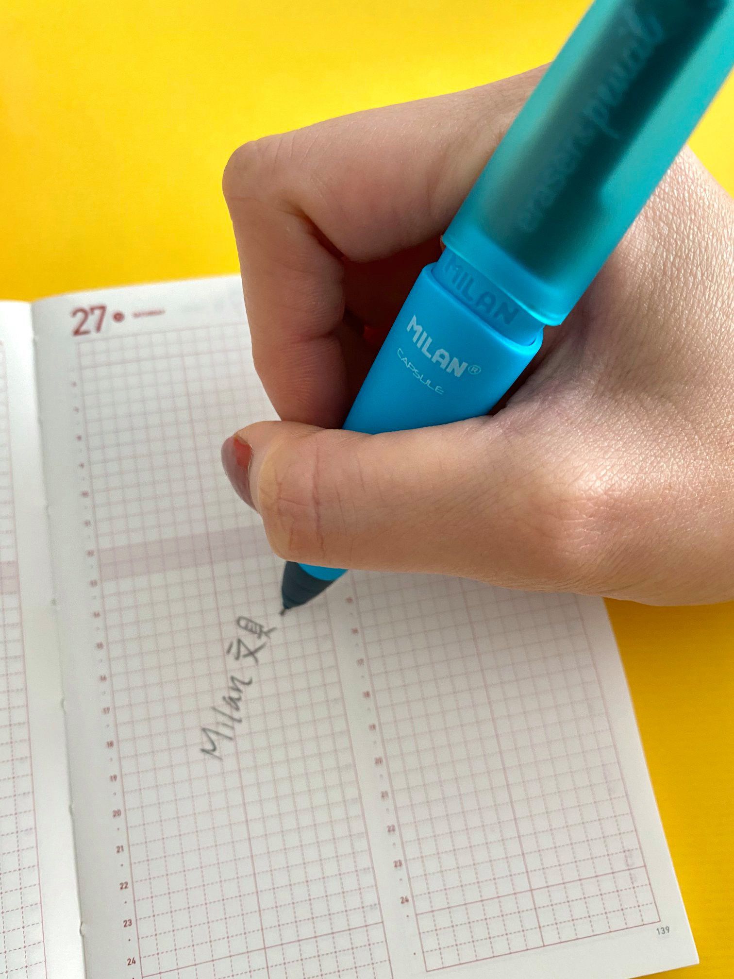 MILAN - 果凍自動鉛筆_0.7(2入)+0.7筆芯2B(1入)-蜜桃紅/湖水藍