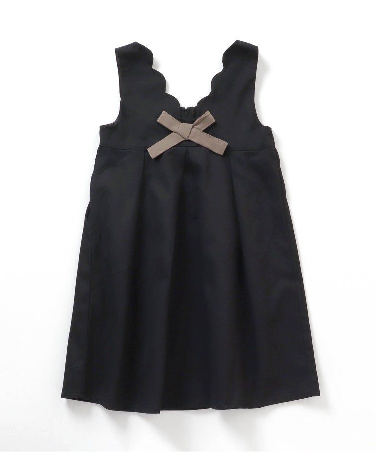 日本 apres les cours - 奢華感2WAY前後穿扇貝邊背心裙-卡其格紋