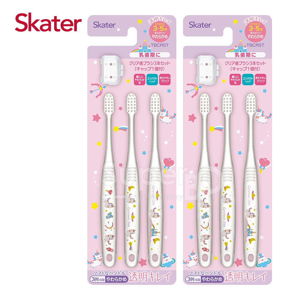 日本 SKATER - 兒童牙刷(3-5歲)組合 共6支-獨角獸