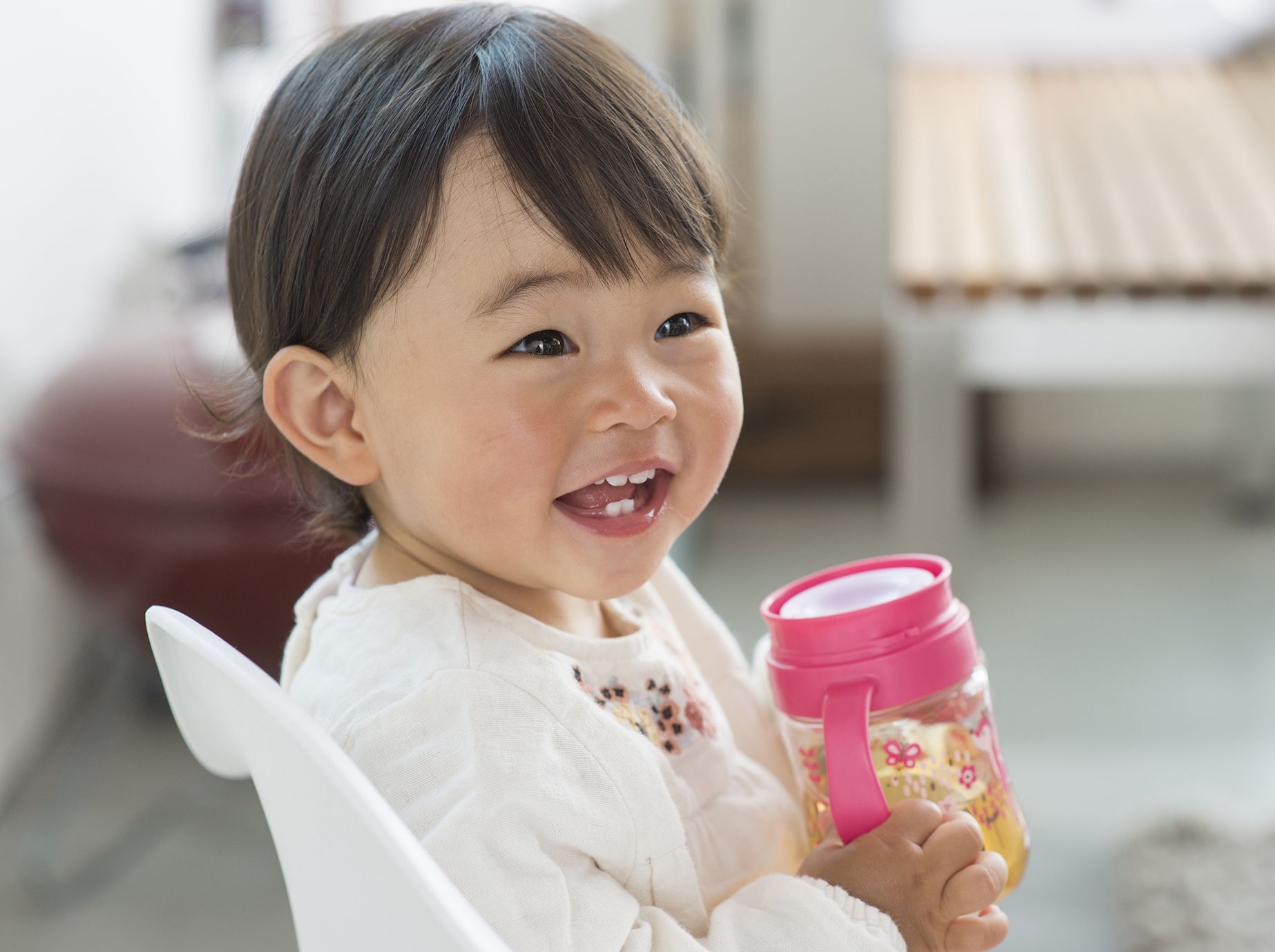 日本 Richell 利其爾 - 萌答答360度防漏水杯-200ML-藍/黃-8個月適用