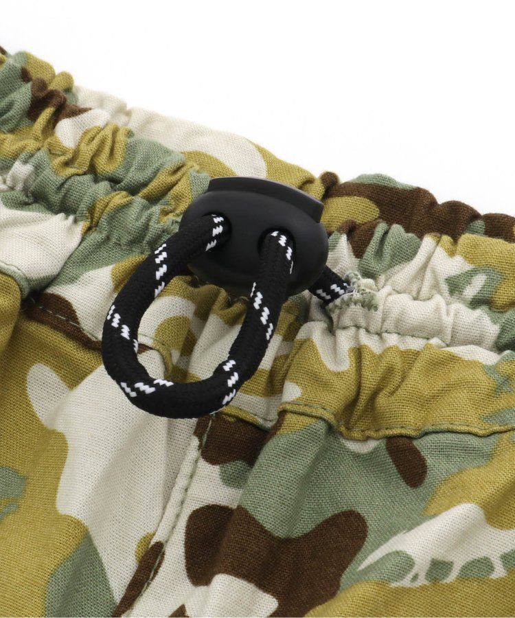 日本 BREEZE - 彩色標籤腰束口休閒短褲-軍綠