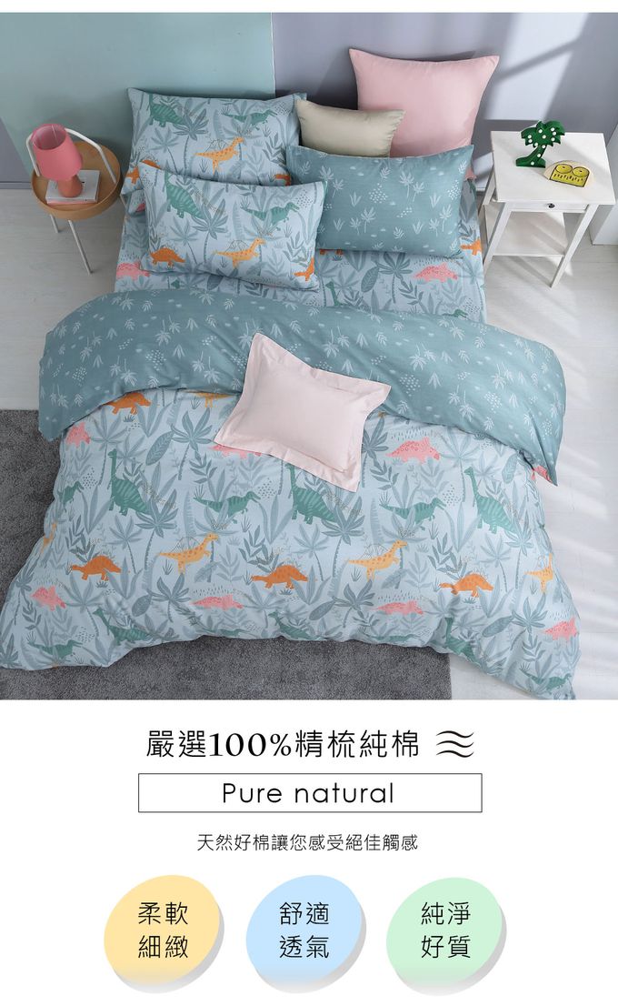 鴻宇 HongYew - 雙人加大床包枕套組 100%精梳棉 純棉-里奇探險