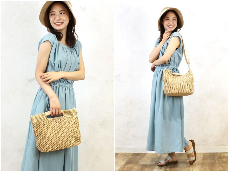 日本妞夏日最愛。草編包Ｘ編織包