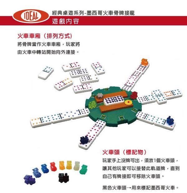 美國 Ideal - 經典桌遊系列-墨西哥火車骨牌接龍