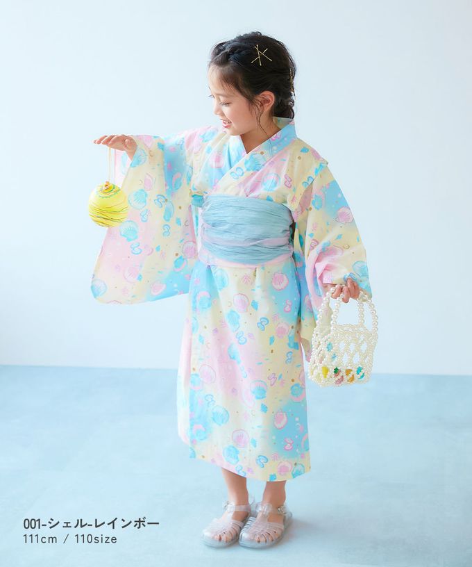 日本 devirock - 夢幻印花輕鬆套頭式純棉浴衣(2件組)-星星月亮-紫丁香