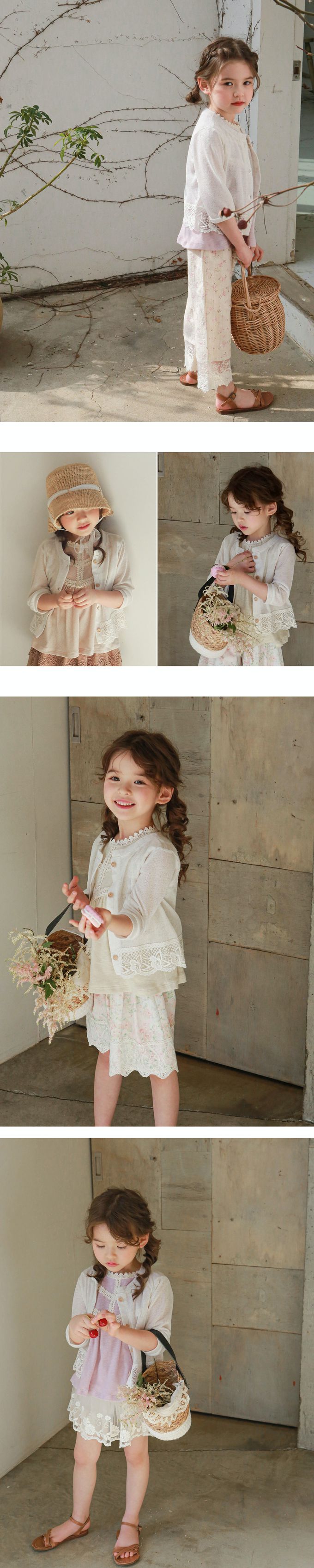 韓國 Puellaflo - 雕花七分袖針織外套-燕麥