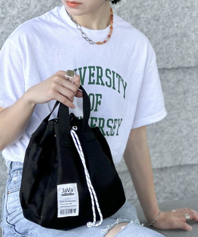 日本 Classical Elf - Java 時尚抽繩品牌肩帶輕巧側背包-霧銀