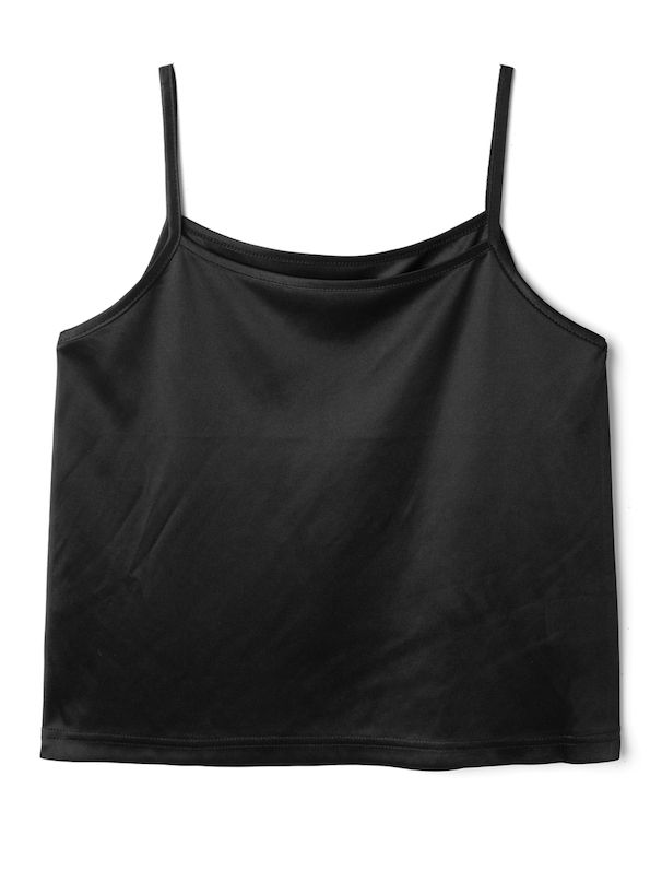 日本 GRL - 木耳領透膚長袖上衣(附內裡)-細格紋-時尚黑