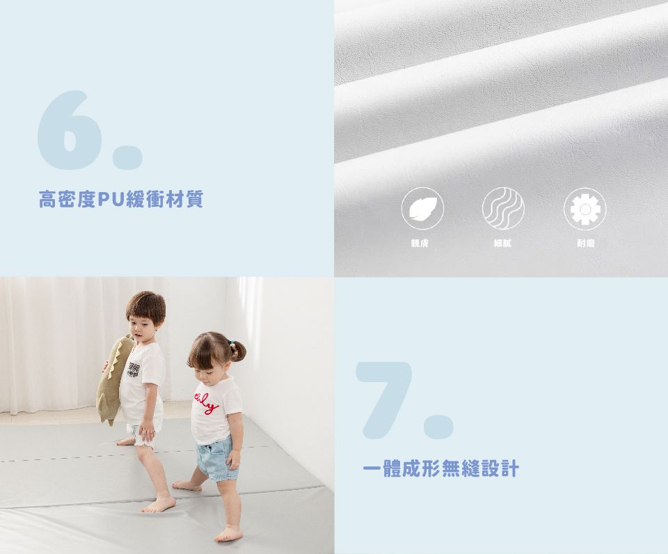 Kikimmy - 兒童摺疊雙面地墊-灰白 (180cmx150cmx4cm)-5kg