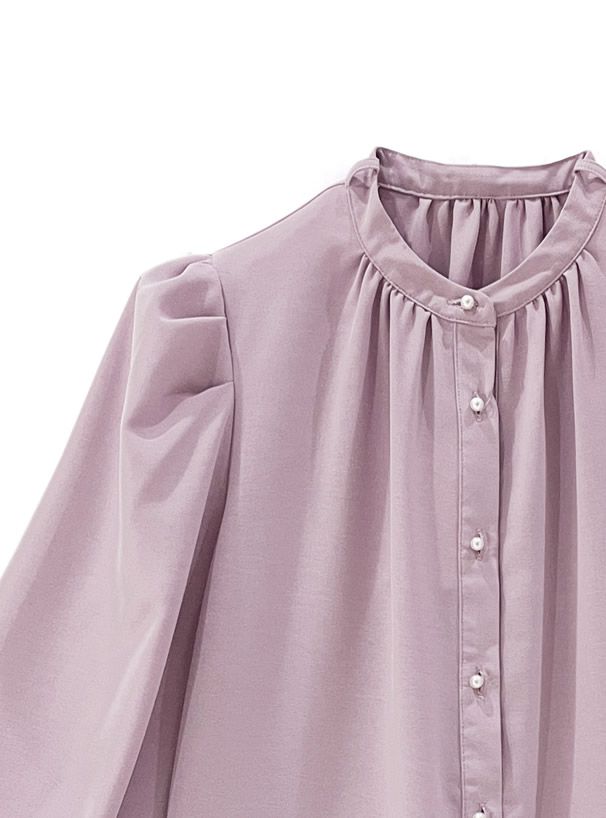 日本 GRL - 優雅扭結雪紡長袖上衣-簡約黑