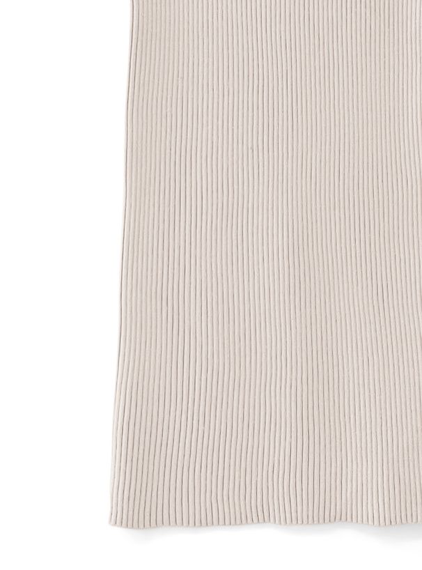 日本 GRL - 柔軟針織帽Tx長裙2件組-淺灰杏