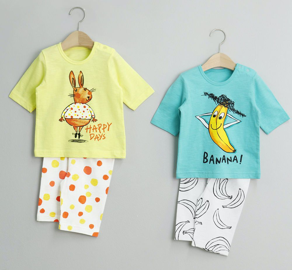 韓國 Mellisse - 韓製莫代爾涼感7分袖家居服-香蕉小子