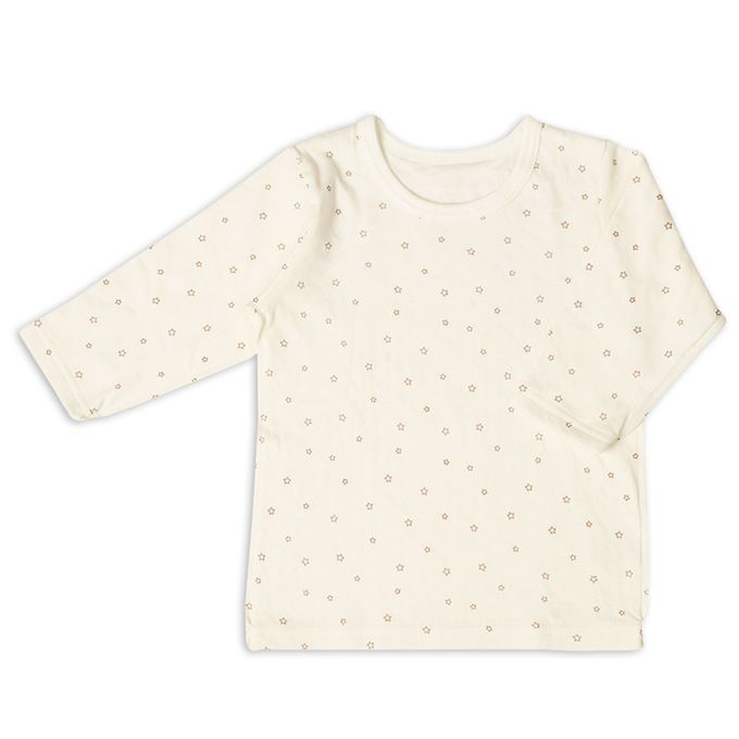 akachan honpo - 長袖圓領上衣2件組-蓬鬆棉 星星&企鵝-灰色