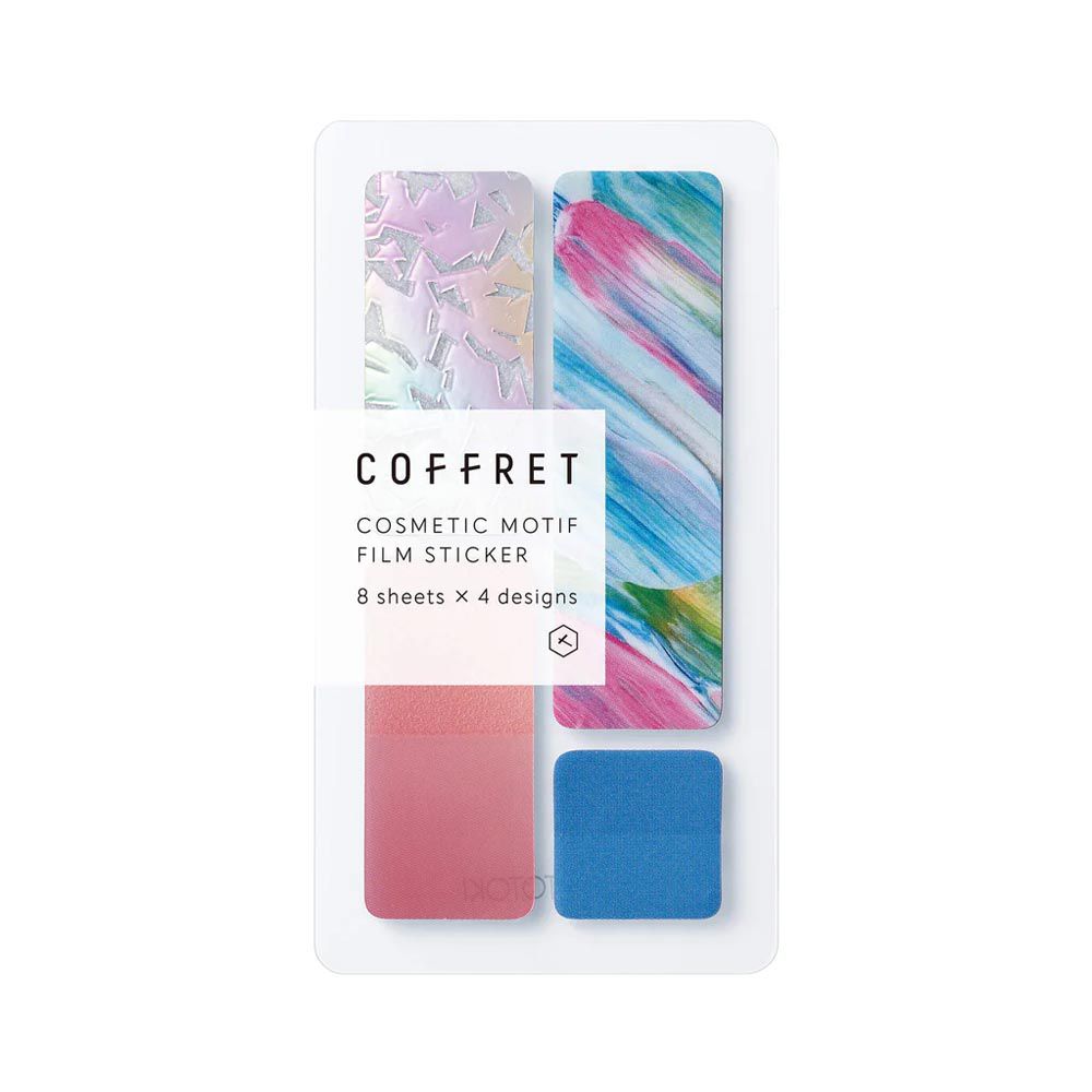 日本HITOTOKI - Coffret彩妝盤 裝飾貼紙-長方形-粉藍