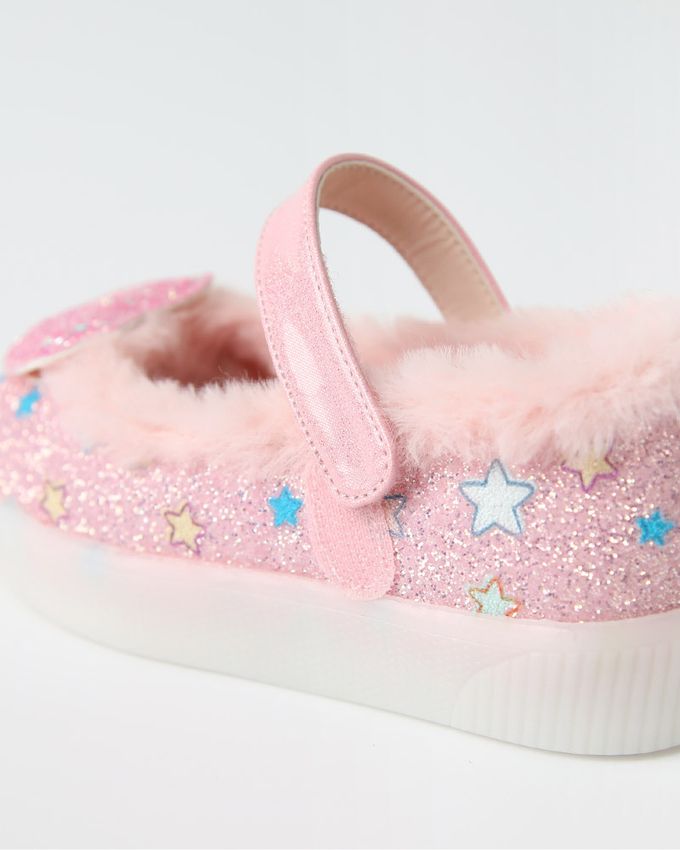 韓國 OZKIZ - (LED)星星亮片毛絨休閒鞋-紫