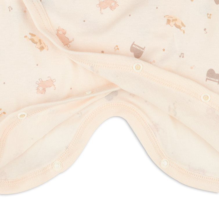 akachan honpo - 新生兒內衣6件組 長袖-按扣款 小貓-粉紅色 (肚衣:50cm 蝴蝶裝:50~60cm)