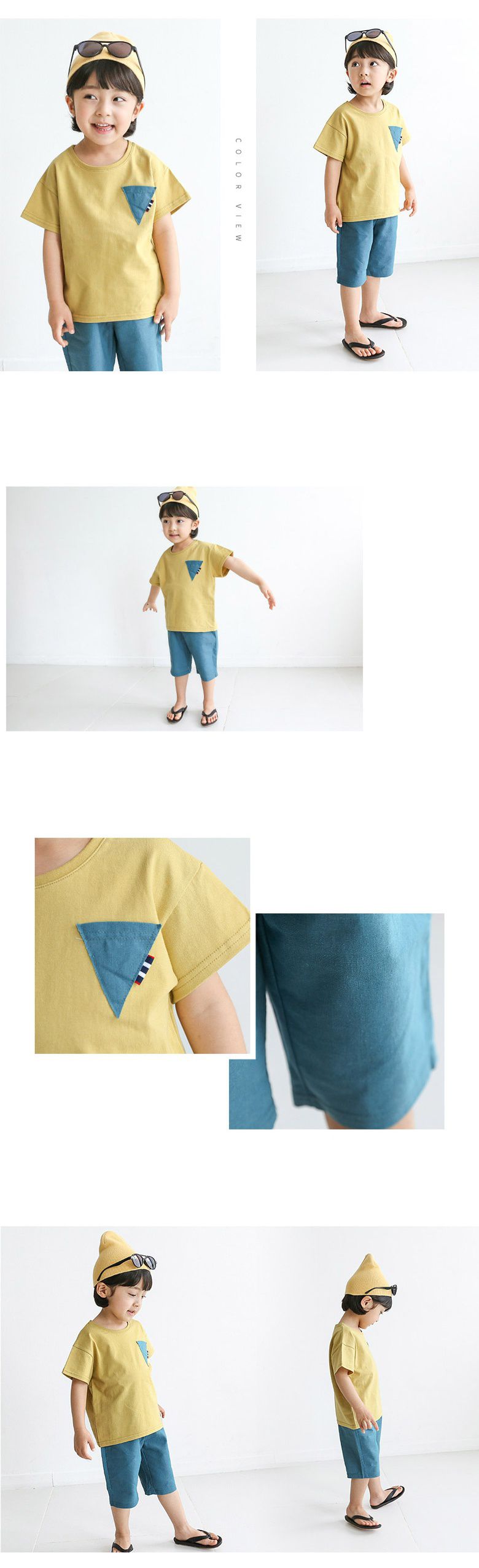 韓國 Rainbowkids - 純棉套裝-三角口袋