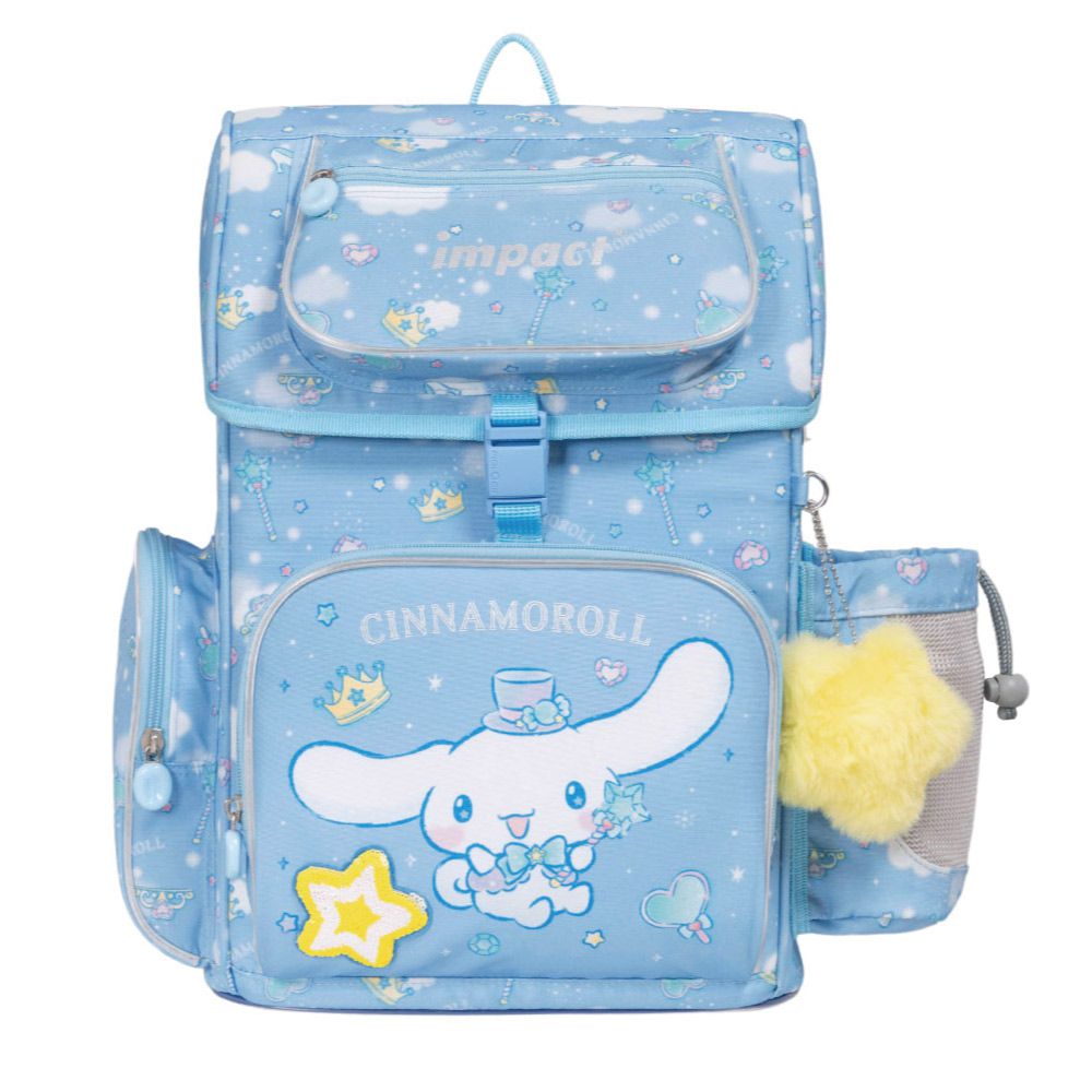 大耳狗喜拿Cinnamoroll-懸浮磁扣護脊書包-粉藍 IMCM7062LB | 身高120-140cm以上適用 | 精選好禮兩件組（午餐袋、三角筆袋）