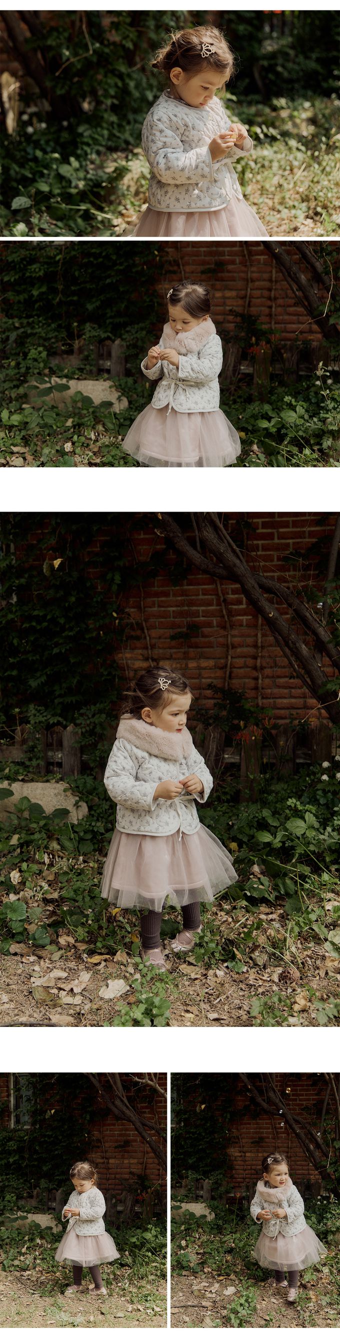 韓國 Puellaflo - 古典印花拼接蕾絲蓬蓬裙洋裝-鐵灰