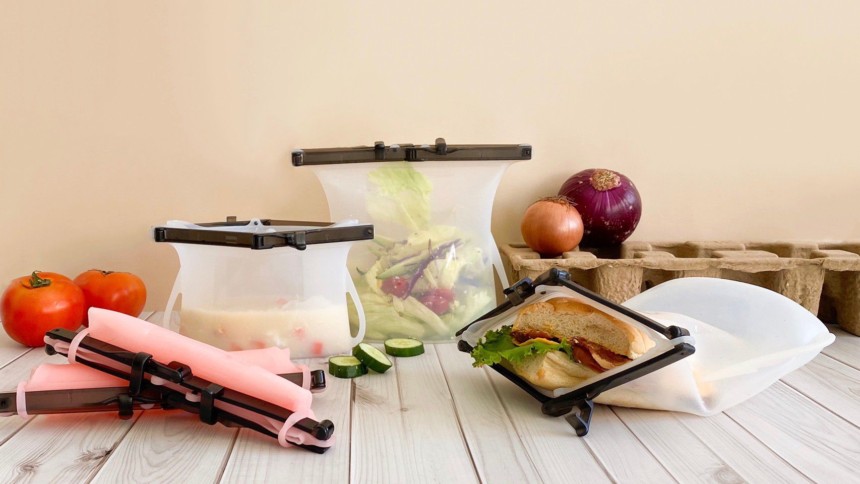 仁舟淨塑 - 【媽咪愛獨家組】無痕野餐即刻上手-三件組-矽密咖啡杯2.0-500ml*1+矽密盒2.0長方黃矽龜900ml*1+矽密袋顏色隨機500ml*1