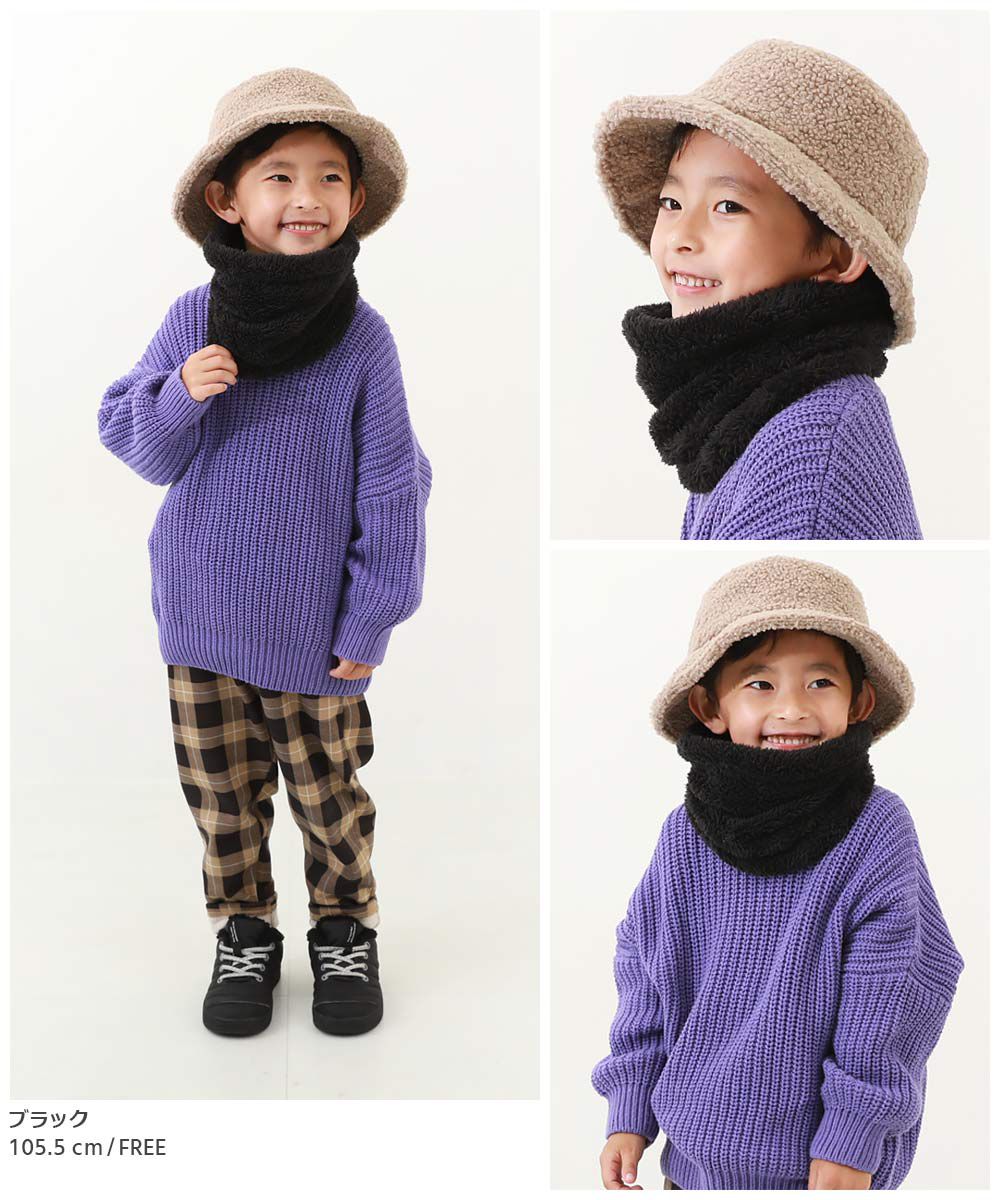 日本 devirock - 毛絨素色百搭圍脖(可調鬆緊)-淺卡其 (FREE)