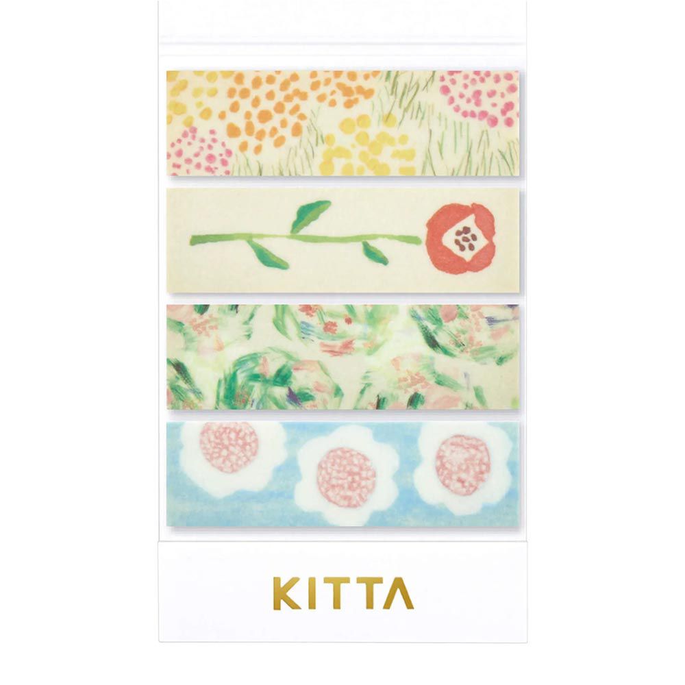 日本HITOTOKI - 美型和紙膠帶-長條-花朵-2