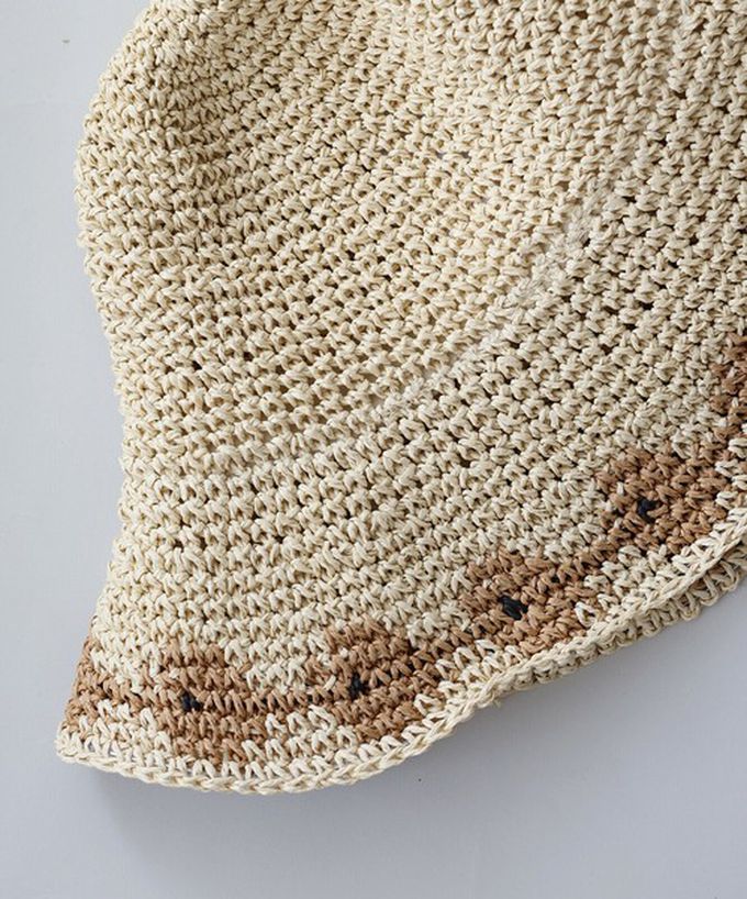 日本 BLUE EAST - 甜蜜花朵編織遮陽漁夫帽-棕