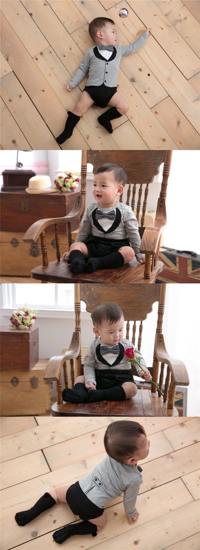 美國Frenchie MC - 男嬰連身衣-長袖-貝嗑漢