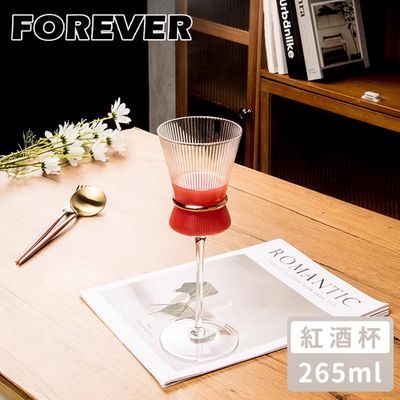 日本FOREVER - 紅酒杯/高腳杯/腰身酒杯/玻璃酒杯/水晶酒杯265ML-2入組