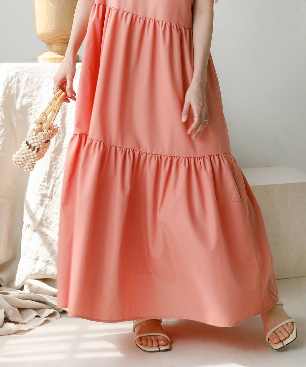 日本 Bou Jeloud - 可愛綁帶層次吊帶裙/洋裝-淺粉