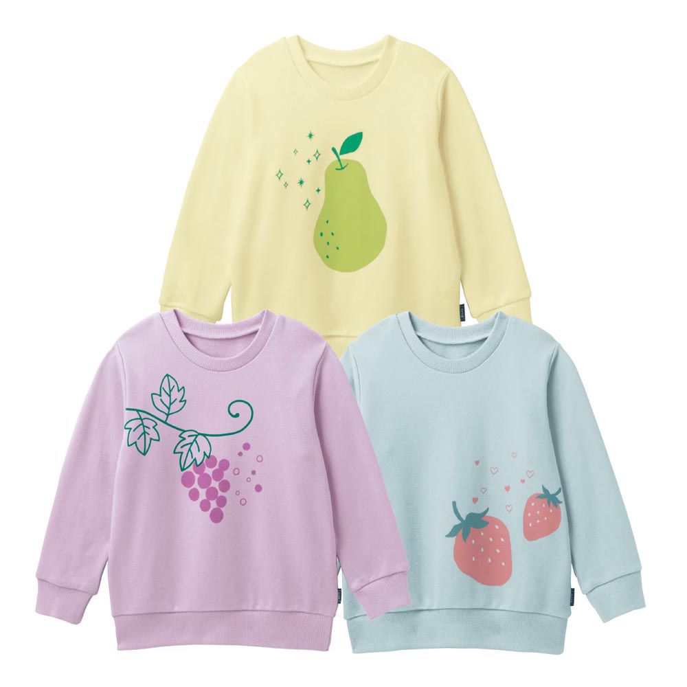 日本千趣會 - GITA 裏毛長袖上衣三件組-西洋梨葡萄草莓