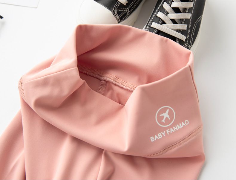 FANMOU - 高腰彈力內搭褲/瑜珈褲-飛機-紫色