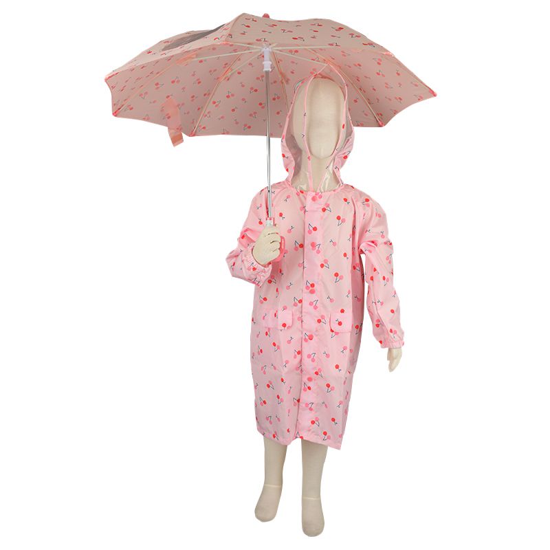 akachan honpo - 強力防潑水雨衣-櫻桃-粉紅色