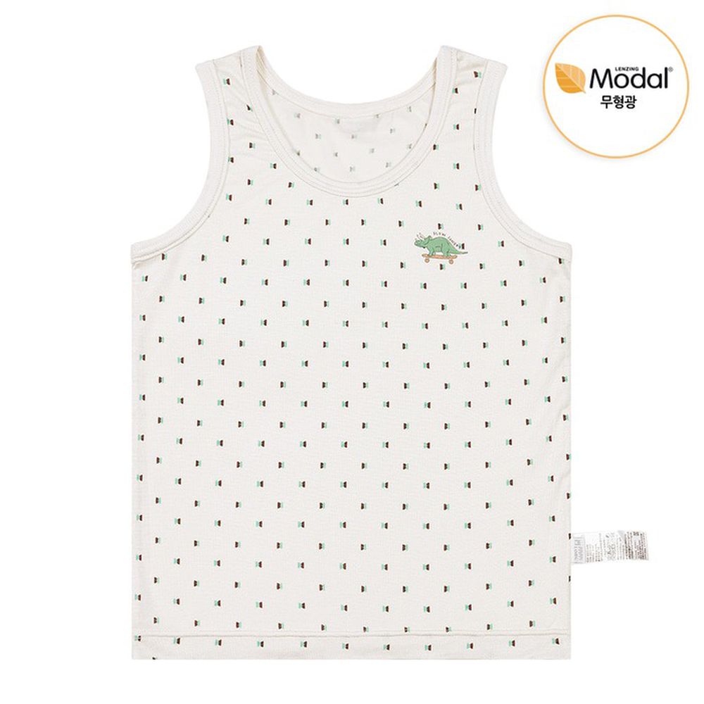 莫代爾親膚絲滑背心內衣(男寶)-滑板角龍-米
